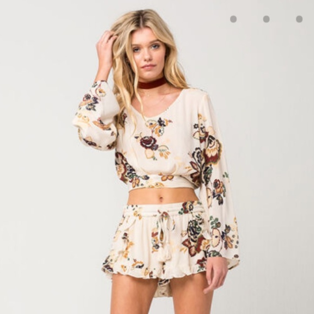Patrons of Peace Floral Crop Top